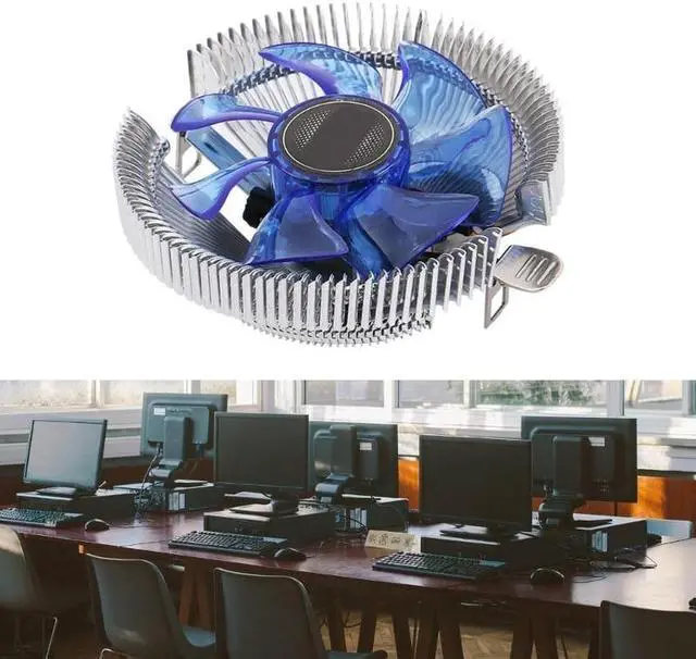 Alt view image 6 of 6 - CPU Fan Desktop Computer PC Cooler Blue LED Aluminum Heatsink CPU Cooling Radiator for LGA 775 1150 1155 1156 1366 2011