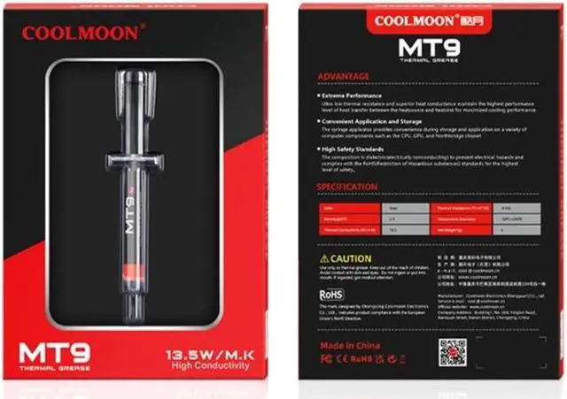 Alt view image 4 of 6 - MT9 Cooling Master Silicone Paste CPU Paste Thermal Compound Heatsink Cooling Grease Very High Thermal Conductivity(4NB1400793-2)