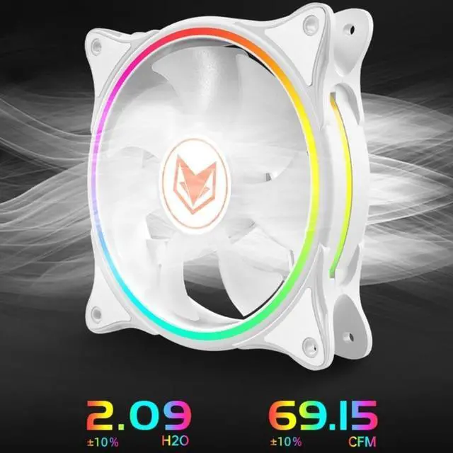 Alt view image 6 of 6 - 120mm ARGB Computer Case Fan 5V 3PIN PWM LED Cooling Fans Desktop PC Case Computer Chassis Heatsink Fan Accessories (Black)