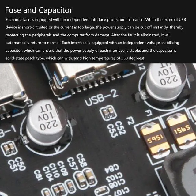 Alt view image 5 of 6 - PCI-E to USB 3.0 Adapter 2-Ports 5Gbps Self-Powered USB 3.0 PCI E Expansion Card PCI Express USB Card for Desktop