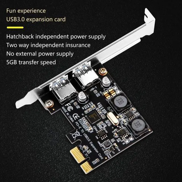 Alt view image 4 of 6 - PCI-E to USB 3.0 Adapter 2-Ports 5Gbps Self-Powered USB 3.0 PCI E Expansion Card PCI Express USB Card for Desktop