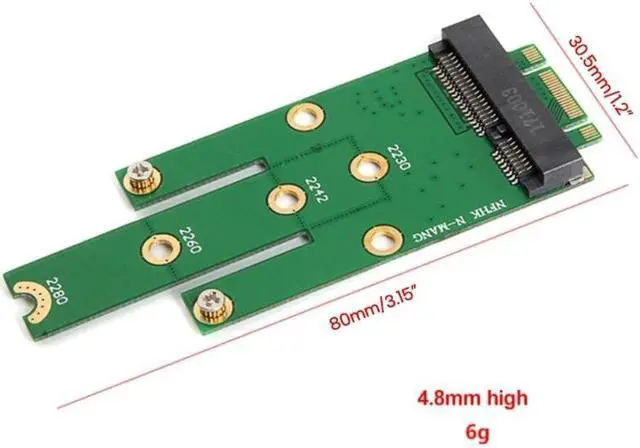 Alt view image 6 of 6 - NGFF M.2 B+M Key To MSATA PCI-E PCI-Express SATA SSD Converter Adapter Card For 2230/2242/2260/2280 M.2 NGFF SSD