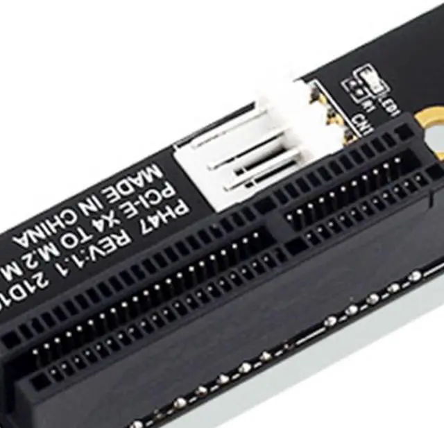Alt view image 3 of 6 - D7YC M.2 NGFF- to PCI-E 4X Riser Card M2 M Key SSD to PCIe X4 Adapter with LED Indicator SATA ICO Riser for Bitcoin Mining