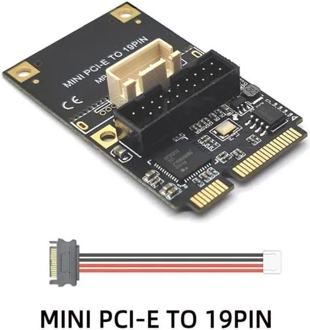 Alt view image 4 of 6 - MINI PCI-Express to 19pin USB3.0 Expansion Card Mini PCI-E to USB3.0 Adapter Riser Card 15pin Sata/4Pin Power(SATA)