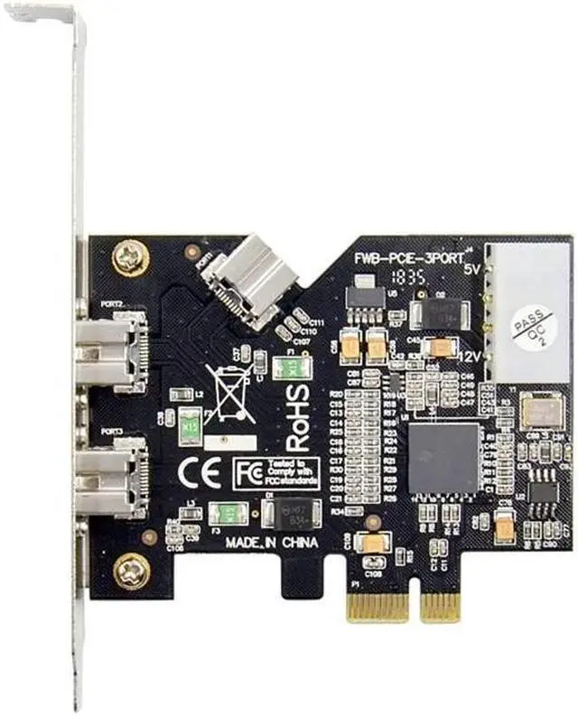 Alt view image 4 of 6 - D7YC PCIE 1394B 3-Port Image Video Capture Card Expansion Controller Texas Instruments TI XIO2213AZAY Chip