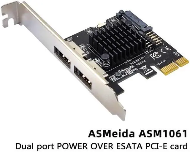 Alt view image 4 of 6 - Pci-e to Dual Port POWER OVER ESATA pci e to Power eSATA USB Expansion Card for Command Queuing Expansion Cards(A)