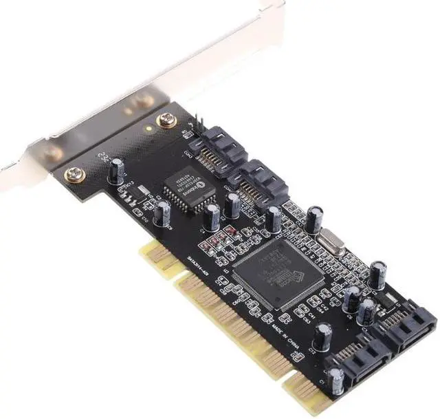 Alt view image 5 of 6 - Internal PCI Sata Raid Controller Expansion Card PCI to 4 Sata Ports Adapter Converter for Desktop PC Support HDD SSD