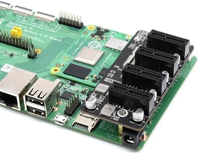 Alt view image 3 of 6 - Mini Base Board for Raspberry Pi Computer Module 4 CM4 Onboard PCIE 2 Gen 4 Ways Connector ASM1184 Advanced Chip