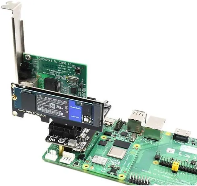 Alt view image 5 of 6 - Mini Base Board for Raspberry Pi Computer Module 4 CM4 Onboard PCIE 2 Gen 4 Ways Connector ASM1184 Advanced Chip