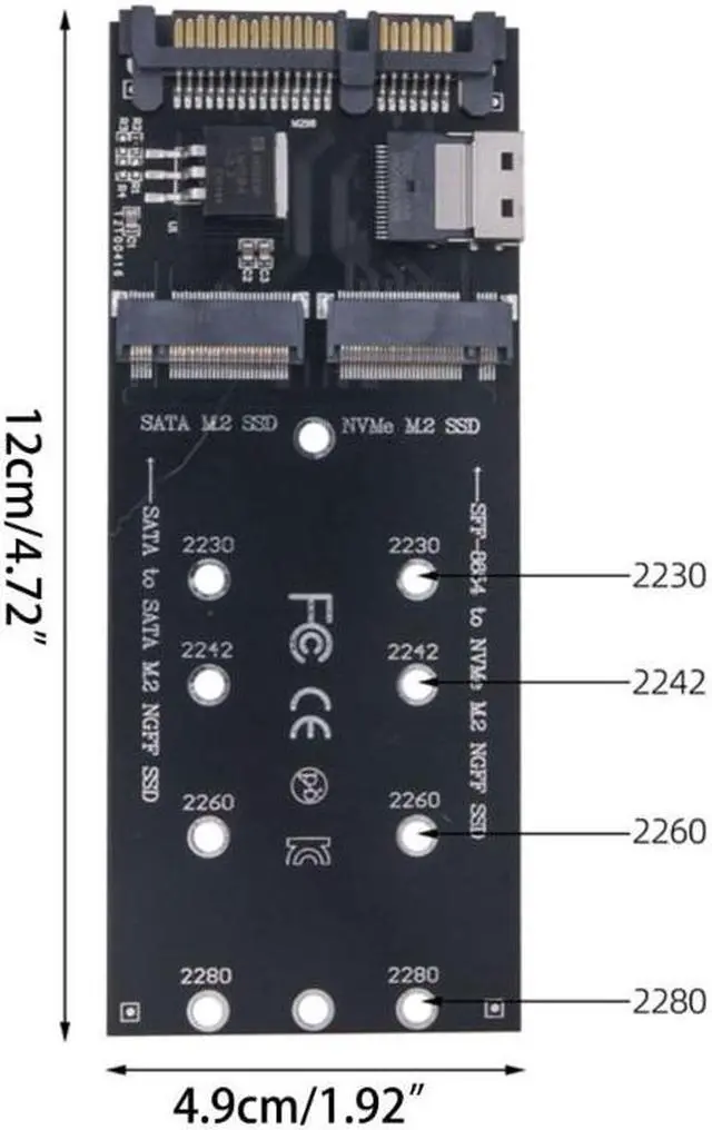 Alt view image 5 of 6 - 22Pin SATA Adapter SFF-8654 to M.2 U2 Kit NGFF M-Key To Slimline SAS NVME PCIe SSD SATA SSD Adapter For Mainboard