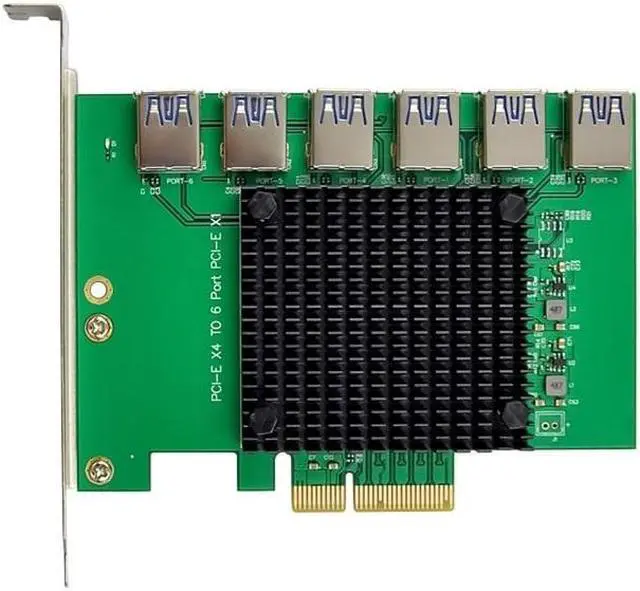 Main image of PCI-E X4 Usb3.0 to 6x PCIE X1 Conversion Expansion Card Asm1812 Chipset Support 2.5G/ 5G Transfer Driver