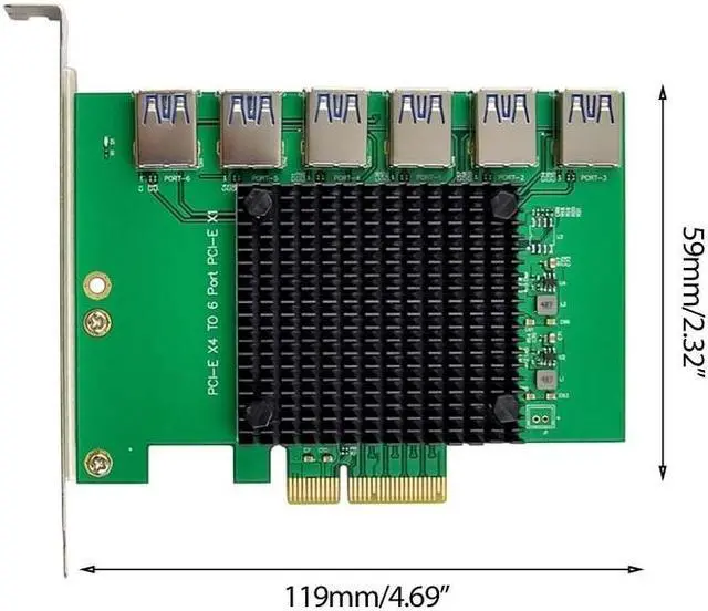 Alt view image 5 of 6 - PCI-E X4 Usb3.0 to 6x PCIE X1 Conversion Expansion Card Asm1812 Chipset Support 2.5G/ 5G Transfer Driver