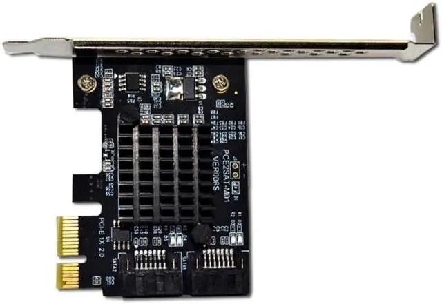 Alt view image 2 of 6 - PCIE to SATA Expansion Card ASM1061 Chip PCI Express X1 to 2 Port SATA 3.0 6Gb Adapter Controller PCI-E SATA Card
