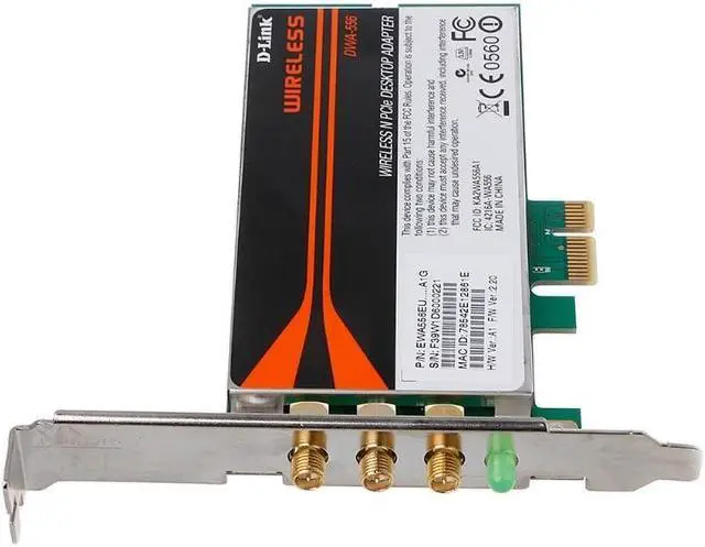 Alt view image 3 of 6 - D7YC DWA-556 Wireless Xtreme N PCI-E Desktop Adapter WiFi Card Low Profile