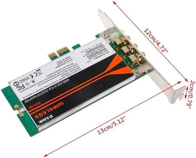 Alt view image 6 of 6 - D7YC DWA-556 Wireless Xtreme N PCI-E Desktop Adapter WiFi Card Low Profile
