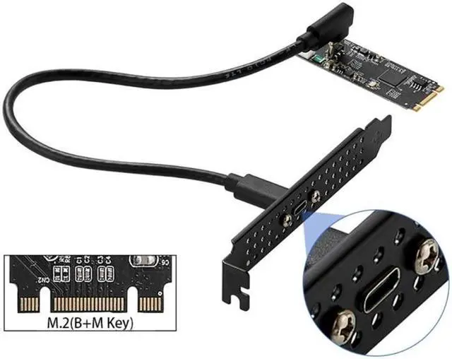 Alt view image 4 of 6 - M.2 to Type C Expansion Card M.2 M/B Key to USB3.2 Gen2 10Gbps USB C Riser ASM3142 Chip M2 22x60 Data Transfer Converter(as shown)