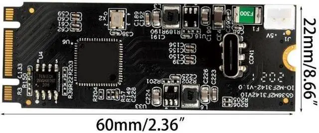 Alt view image 6 of 6 - M.2 to Type C Expansion Card M.2 M/B Key to USB3.2 Gen2 10Gbps USB C Riser ASM3142 Chip M2 22x60 Data Transfer Converter(as shown)