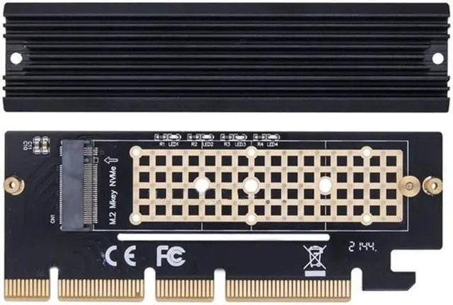 Main image of M2 SSD PCIE Adapter Aluminium Alloy Expansion Card Computer Adapter Interface M2 NVMe SSD To PCIE 3.0 16X Riser(as shown)