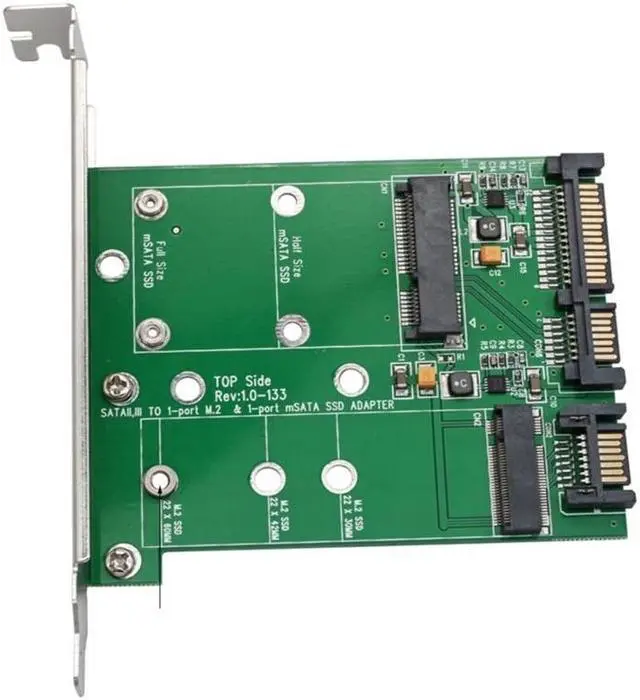 Alt view image 4 of 6 - M.2 NGFF Msata SSD to Sata 3.0 2.5" Adapter M.2 SSD Converter Riser Card for PC Laptop Add On Card up to 6Gdps