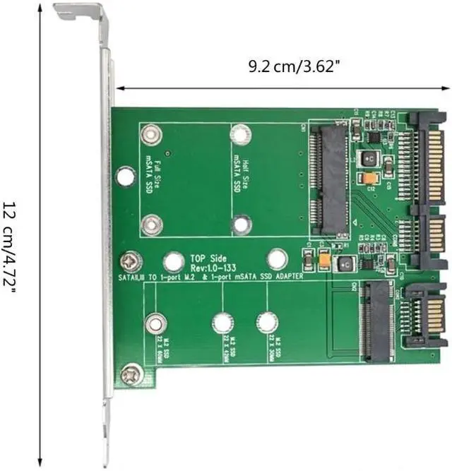 Alt view image 5 of 6 - M.2 NGFF Msata SSD to Sata 3.0 2.5" Adapter M.2 SSD Converter Riser Card for PC Laptop Add On Card up to 6Gdps
