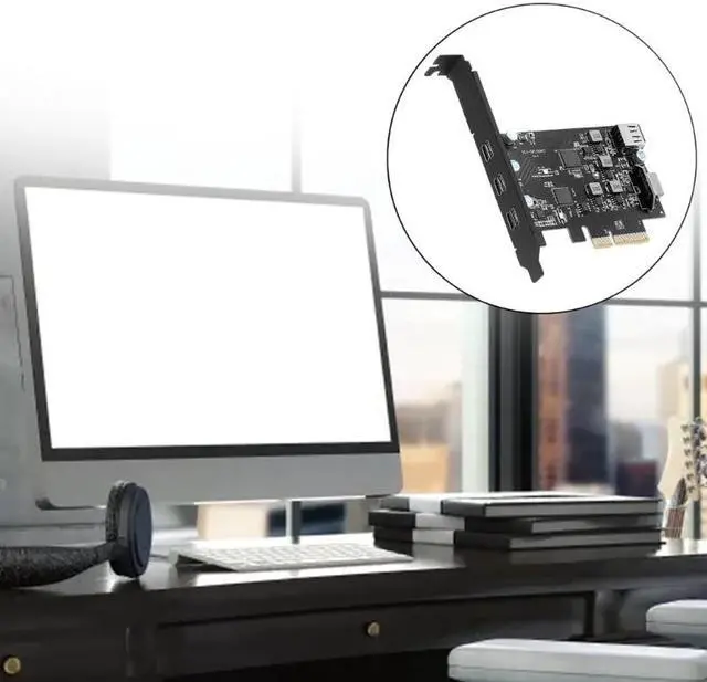 Alt view image 4 of 6 - PCI-E to USB 3.2 Expansion Card ,3.2 gen2 20Gpbs (3X Type-C, 1x USB-A, 1x USB Type-E A-Key) , USB-C PCI-Express Card