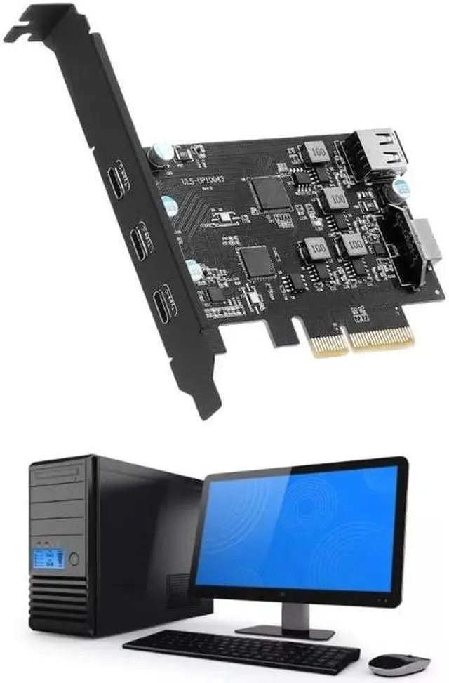 PCI-E to USB 3.2 Expansion Card ,3.2 gen2 20Gpbs (3X Type-C
