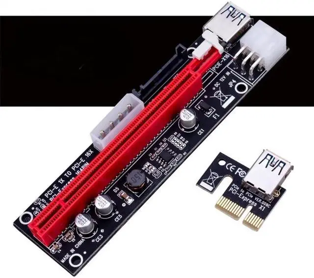 Alt view image 2 of 6 - VER009X 1x to 16x PCI Express PCIE PCI-E Riser Card 009X Extender 60cm USB 3.0 Cable SATA to 6Pin 4Pin BTC Mining Miner