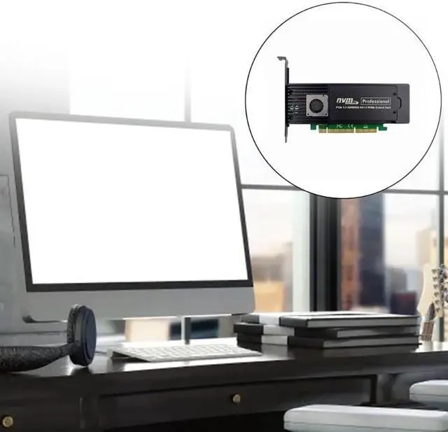 Alt view image 4 of 6 - 4 Ports ASM2824 PCI-E X16 Adapter Card 4-Channel NVME SSD Conversion Card Industrial Server Storage Expansion Card