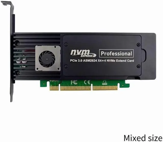 Alt view image 6 of 6 - 4 Ports ASM2824 PCI-E X16 Adapter Card 4-Channel NVME SSD Conversion Card Industrial Server Storage Expansion Card