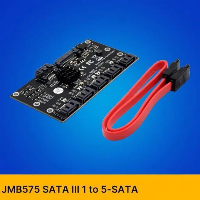 Alt view image 6 of 6 - PCIE SATA III 6 Ports Controller Card Slots PCI Express SATA 3.0 Adapter 6Gbps Expansion Card for Chia Mining JMB575