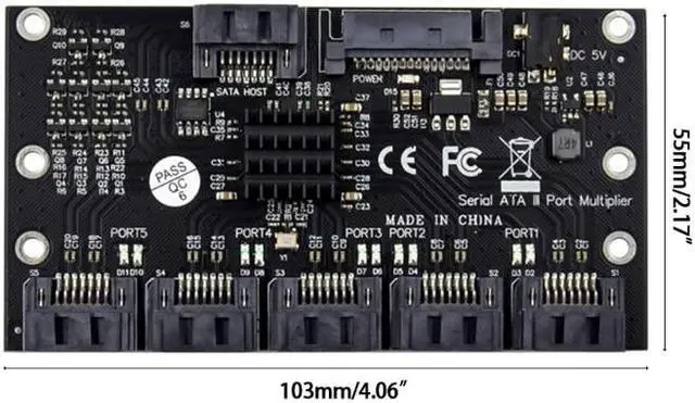 Alt view image 5 of 6 - PCIE SATA III 6 Ports Controller Card Slots PCI Express SATA 3.0 Adapter 6Gbps Expansion Card for Chia Mining JMB575