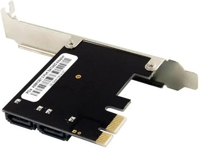 Alt view image 3 of 6 - PCI-Express ASM1061 Single Chip Sata Expansion Card PCI-E to 2 Sata Gen3 6Gb Host Controller Adapter