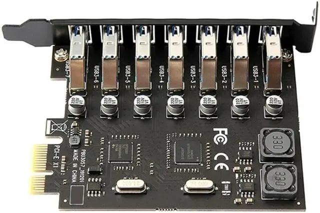 Alt view image 3 of 6 - PCI-E USB 3.0 Expansion Card 7 Port USB 3.0 PCI Express Expansion Card PCIE USB 3.0 Adapter Desktop Computer Components(NEC VIA)