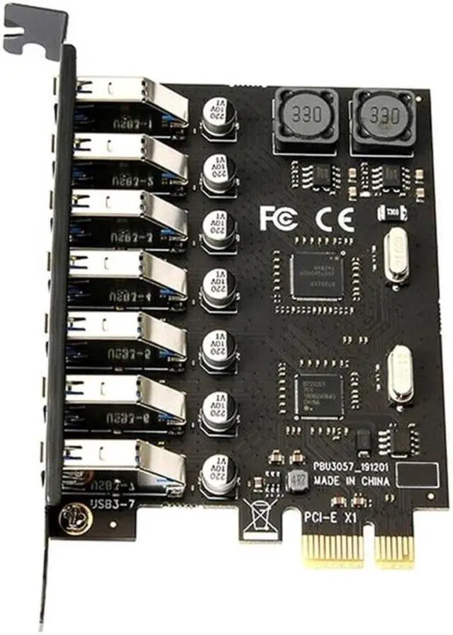 Alt view image 4 of 6 - PCI-E USB 3.0 Expansion Card 7 Port USB 3.0 PCI Express Expansion Card PCIE USB 3.0 Adapter Desktop Computer Components(NEC VIA)