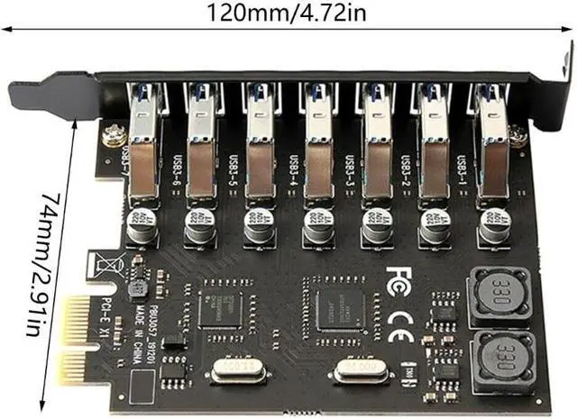 Alt view image 5 of 6 - PCI-E USB 3.0 Expansion Card 7 Port USB 3.0 PCI Express Expansion Card PCIE USB 3.0 Adapter Desktop Computer Components(NEC VIA)