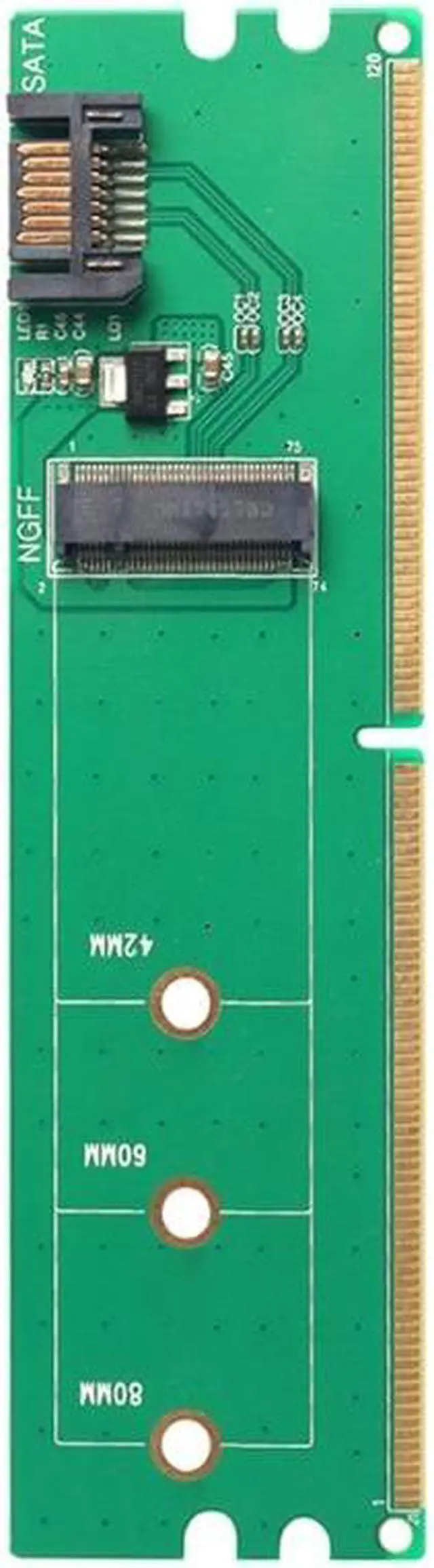 Main image of M.2 Ngff- SSD to SATA Adapter DDR2 Powered SATA to M.2 SSD Ngff- B Key Convert Card to Win 7/8/10 Support 2242-60-80 SSD