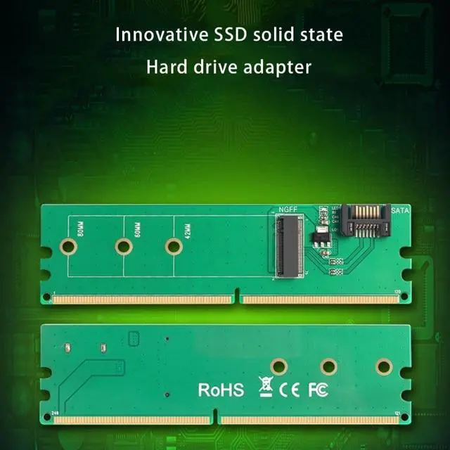 Alt view image 5 of 6 - M.2 Ngff- SSD to SATA Adapter DDR2 Powered SATA to M.2 SSD Ngff- B Key Convert Card to Win 7/8/10 Support 2242-60-80 SSD