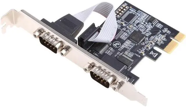 Main image of PCIE 2 Port Serial Expansion Card PCI for Express PCI-E to Industrial DB9 x2 Serial RS232 COM Port Adapter AX99100 Chip