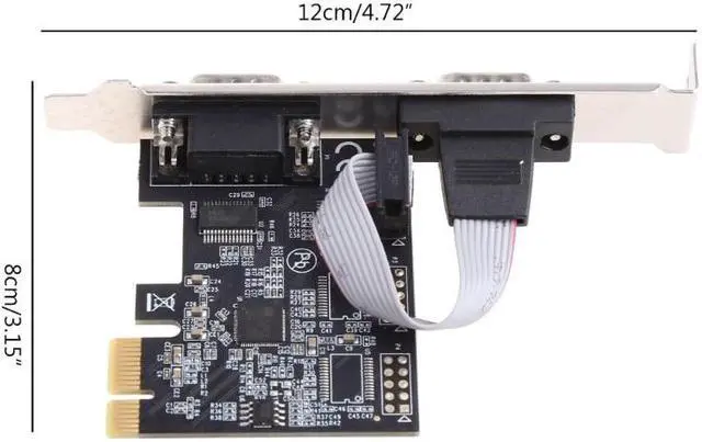 Alt view image 6 of 6 - PCIE 2 Port Serial Expansion Card PCI for Express PCI-E to Industrial DB9 x2 Serial RS232 COM Port Adapter AX99100 Chip