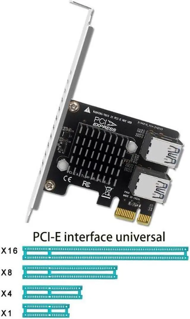 Alt view image 4 of 6 - Add On Card PCI-E Extender Riser 1 to 4 PCI-E 1X Slots Graphics Card External Card PCI-E Adapter For Desktop Computer