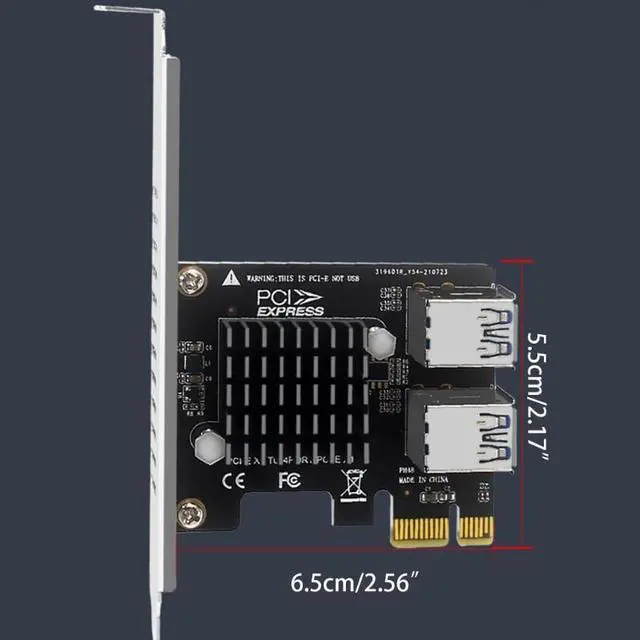 Alt view image 6 of 6 - Add On Card PCI-E Extender Riser 1 to 4 PCI-E 1X Slots Graphics Card External Card PCI-E Adapter For Desktop Computer
