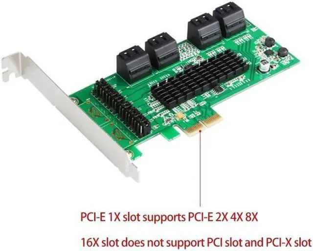 Alt view image 4 of 6 - 8 Port Sata 3 PCI Express Expansion Card PCI-E Sata Controller PCIe 1X to Sata III 6Gb Adapter Add On Cards For HDD SSD