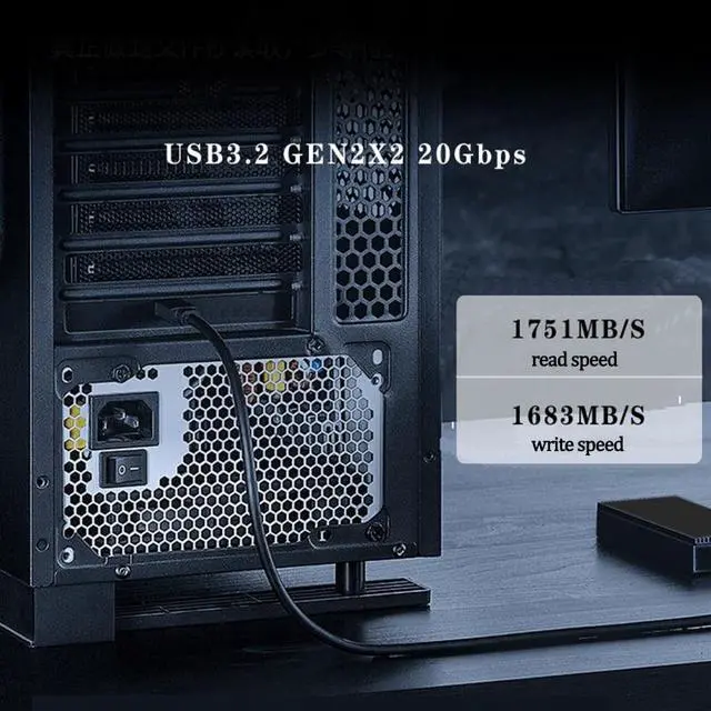 Alt view image 3 of 6 - Desktop PCI-E X4 to Type-C Expansion Adapter Type C USB3.2 Gen2×2 20Gbps Fast Adapter with 15Pin Sata Drive-Free ASM3242