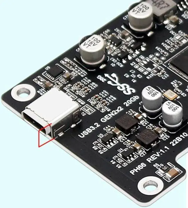 Alt view image 4 of 6 - Desktop PCI-E X4 to Type-C Expansion Adapter Type C USB3.2 Gen2×2 20Gbps Fast Adapter with 15Pin Sata Drive-Free ASM3242
