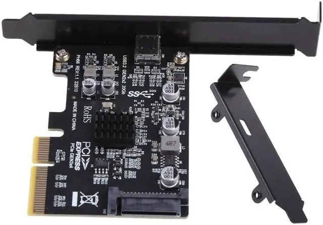 Alt view image 2 of 6 - Desktop PCI-E X4 to Type-C Expansion Adapter Type C USB3.2 Gen2×2 20Gbps Fast Adapter with 15Pin Sata Drive-Free ASM3242