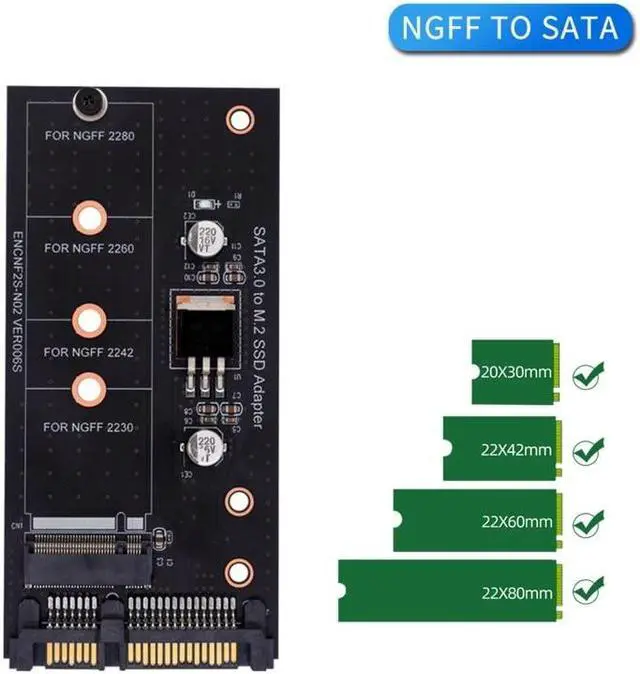 Alt view image 2 of 6 - Sata3 To M2 Ngff Adapter Card Key B SSD Solid State Drive To 6G Interface Converter Card Capacity Expansion Board