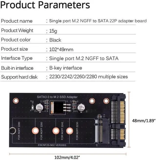 Alt view image 6 of 6 - Sata3 To M2 Ngff Adapter Card Key B SSD Solid State Drive To 6G Interface Converter Card Capacity Expansion Board
