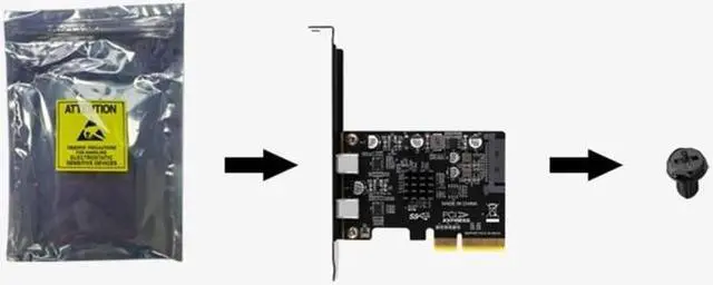 Alt view image 2 of 6 - PCIE 3.0 to USB 3.1 Dual 10Gbps Type-C Ports 2 Ports USB3.1 to PCIE Card Controller Riser Card Expansion Adapter