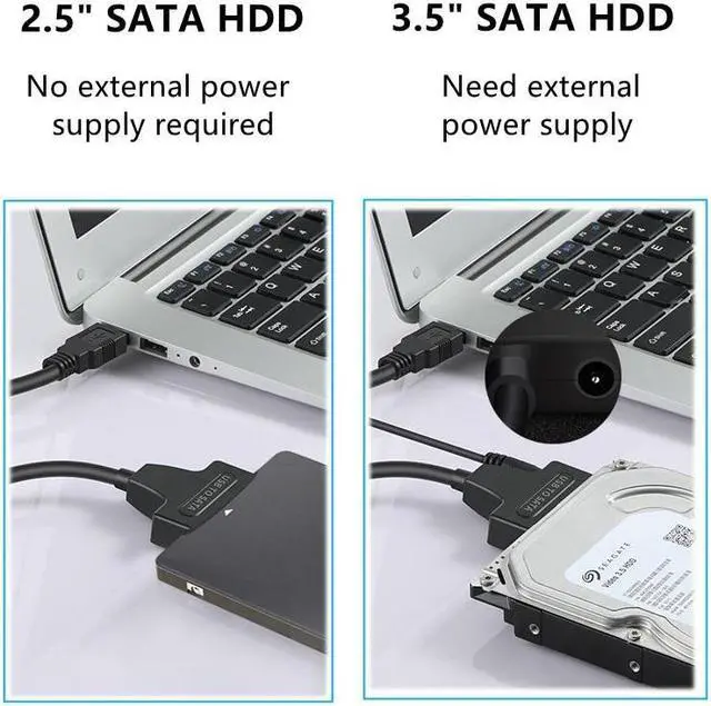 Alt view image 5 of 6 - Konverter Adaptor Hard Drive USB 3.0 Ke Kabel Sata III untuk Adaptor SSD HDD Eksternal 3.5/2.5 Inci dengan Adaptor Daya 12V/2A(B With US Plug)