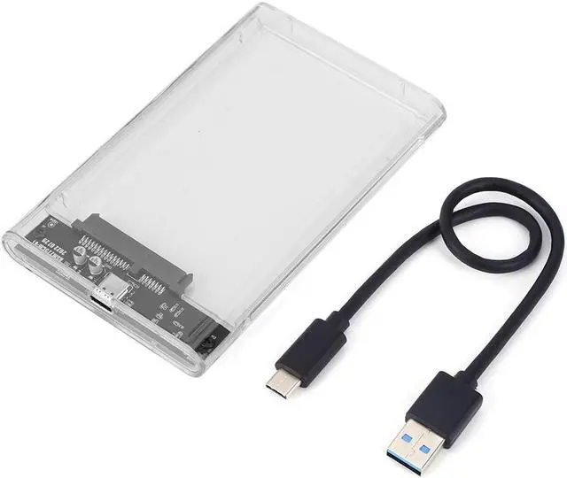 Main image of Casing HDD eksternal 2.5 inci casing Hard Drive SATA ke USB 3.1 6Gbps USB3.0 ke casing Hard Drive SSD SATA HDD tipe-c untuk Laptop(Transparent)